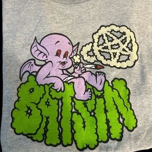 RARE New skater streetwear punk Bat Sin Co tee‎ shirt